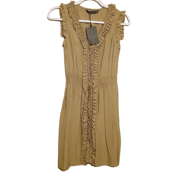 Zara Woman | Khaki Green/Brown Sleeveless Mini Dress (Size XS) - Picture 1 of 14